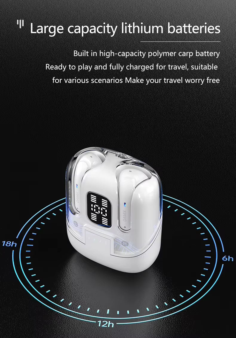 4-in-1 Wireless Earbuds with LED Display Charging Case – Bluetooth 5.3, Touch Control, Long Battery Life