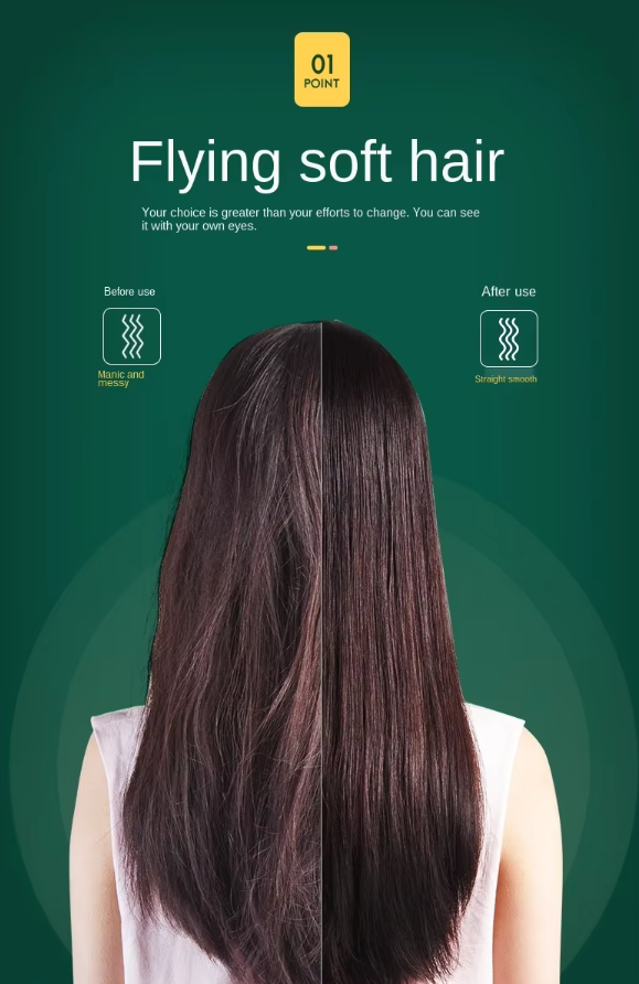 Dual-Use Electric Hair Straightener Comb – LCD Display, Fast Heating, Tourmaline Ceramic