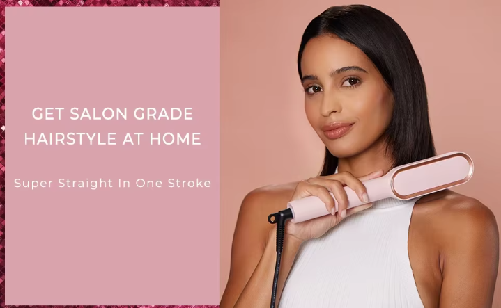 Dual-Use Electric Hair Straightener Comb – LCD Display, Fast Heating, Tourmaline Ceramic