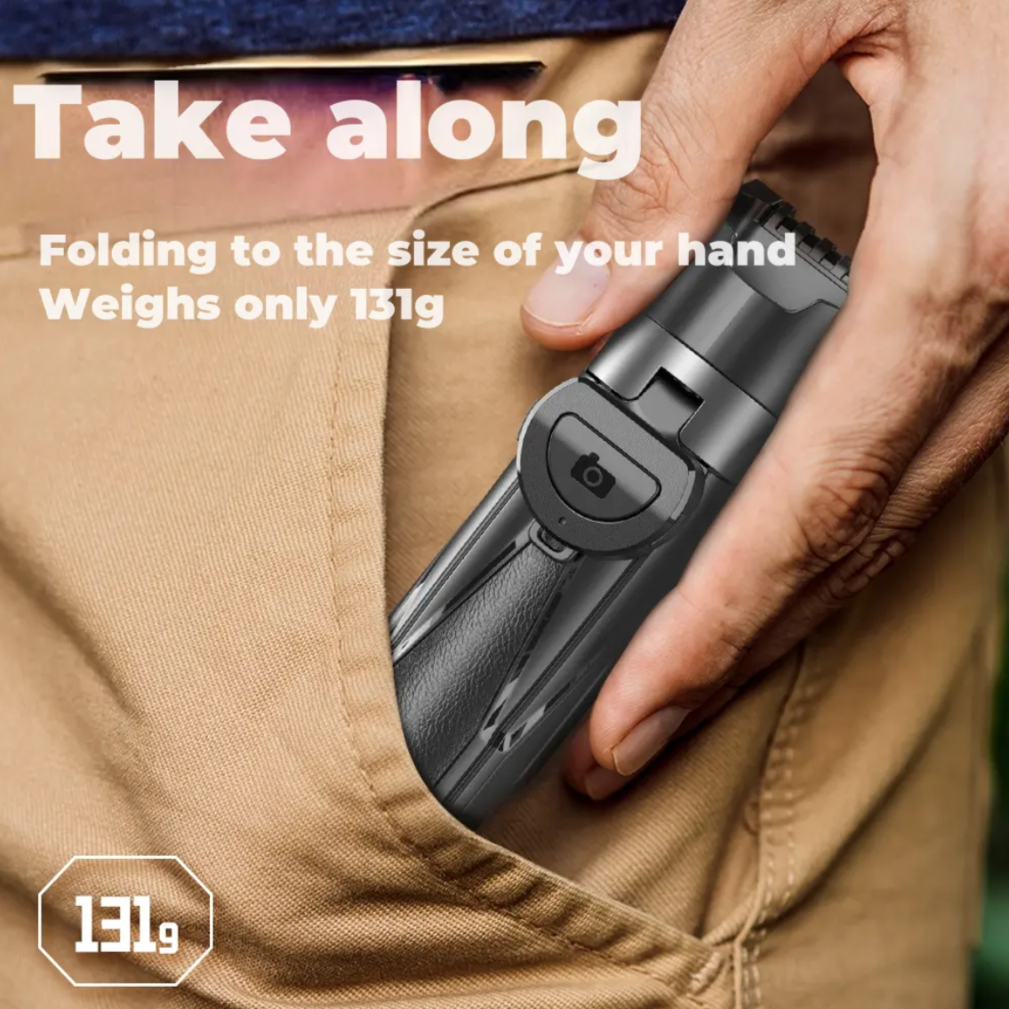 Shutter Click Mini Selfie Stick with Fill Light | 360° Rotation | Wireless Control | Tripod Stand