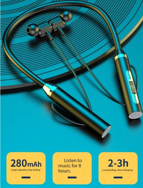 Waterproof Neckband Earbuds | 9D Stereo Magnetic Neckband Headphones with Mic