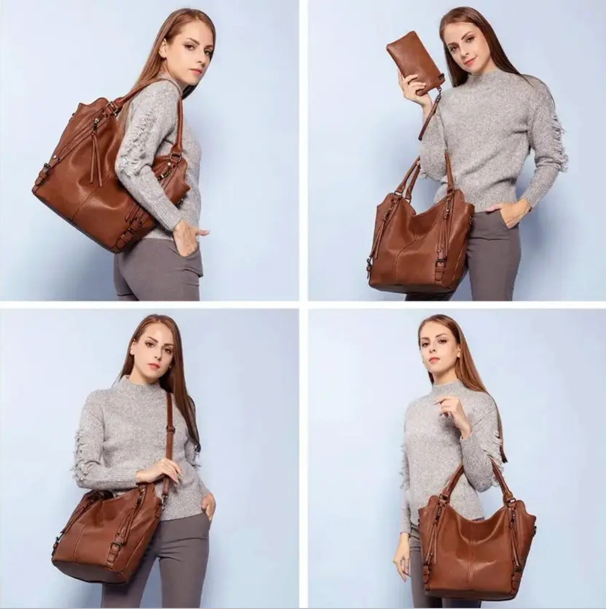 Women’s Large Capacity Waterproof PU Crossbody Shoulder Bag – Fashionable, Durable, Zipper Closure