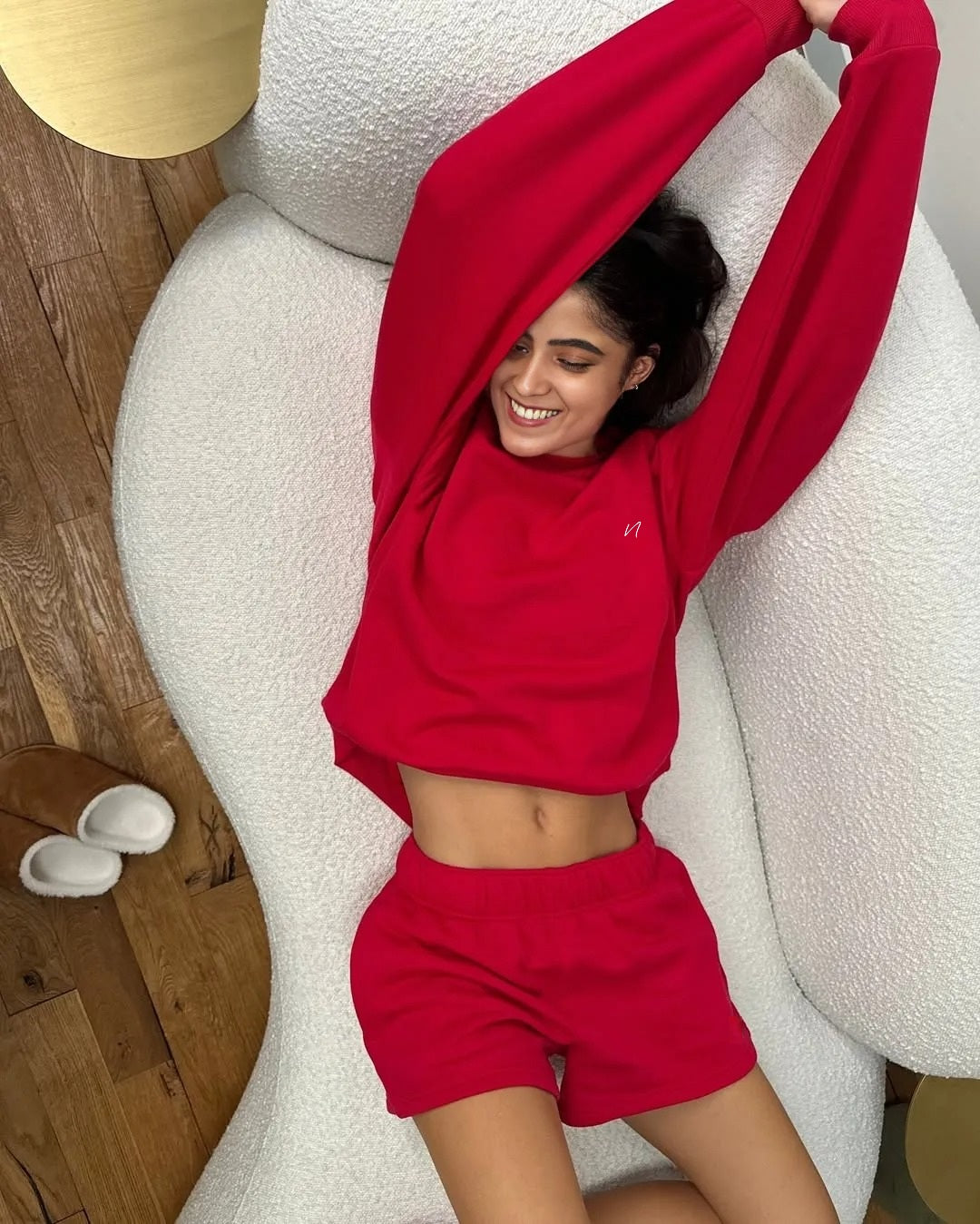 Women's Reddish Jam Sweatshirt & Short Co-Ord