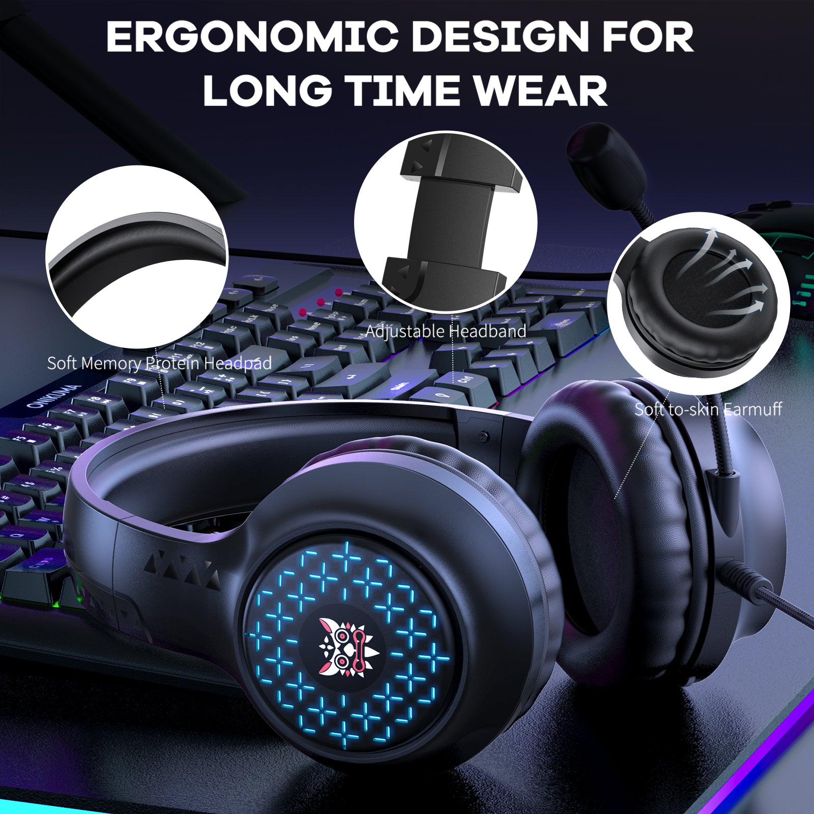 Wired Stereo Gaming Headset Gamer Headphones