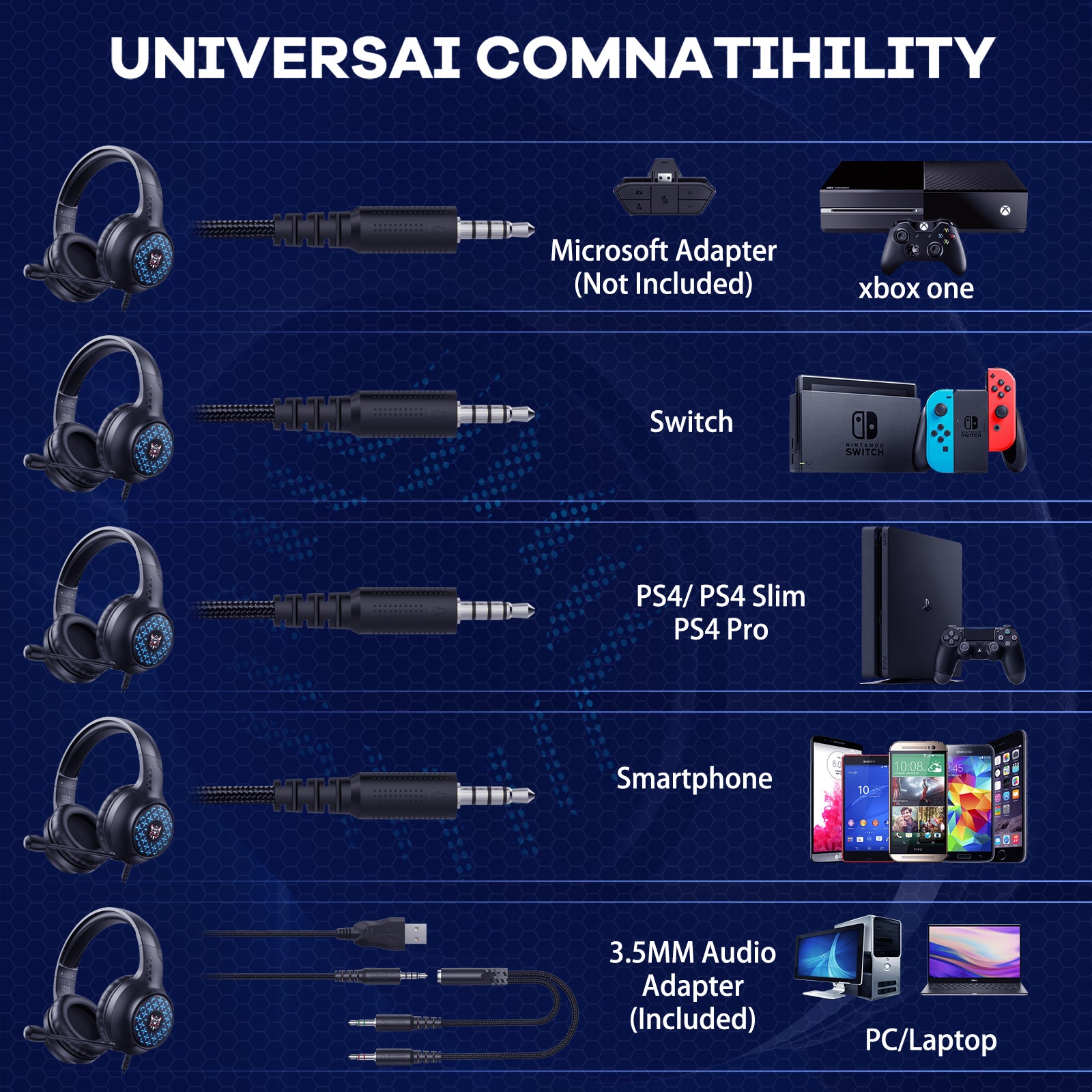 Wired Stereo Gaming Headset Gamer Headphones