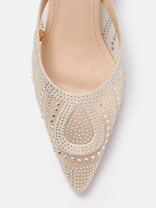 Women’s Knitted Embellished Heel Mules | Elegant Slip-On 2 Inch Heels for Party & Casual Wear
