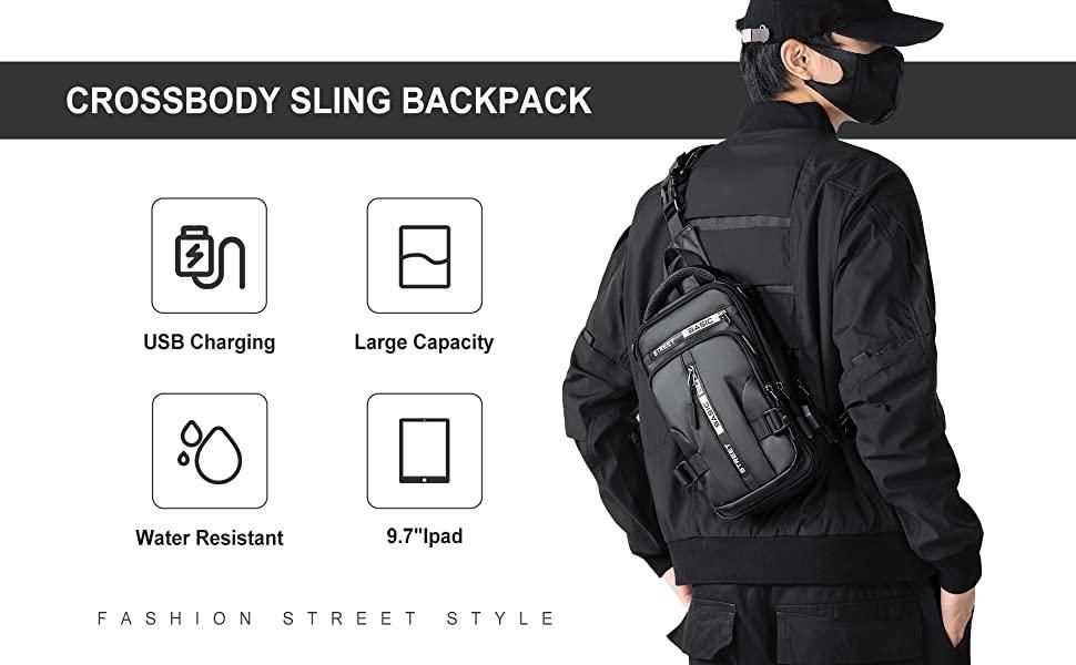 Multifunctional Sling Bag with USB Charging Port | Waterproof & Lightweight