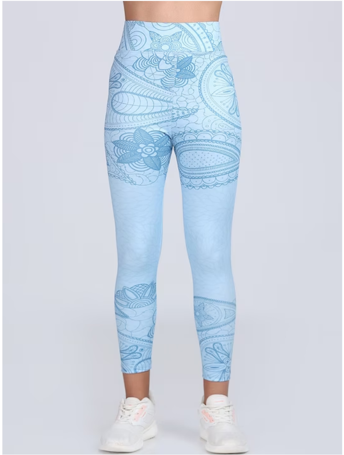 Women's 4-Way Lycra Stretch Yoga Pants with Dynamic Graphic Print – Unleash Bold Style and Flexibility!