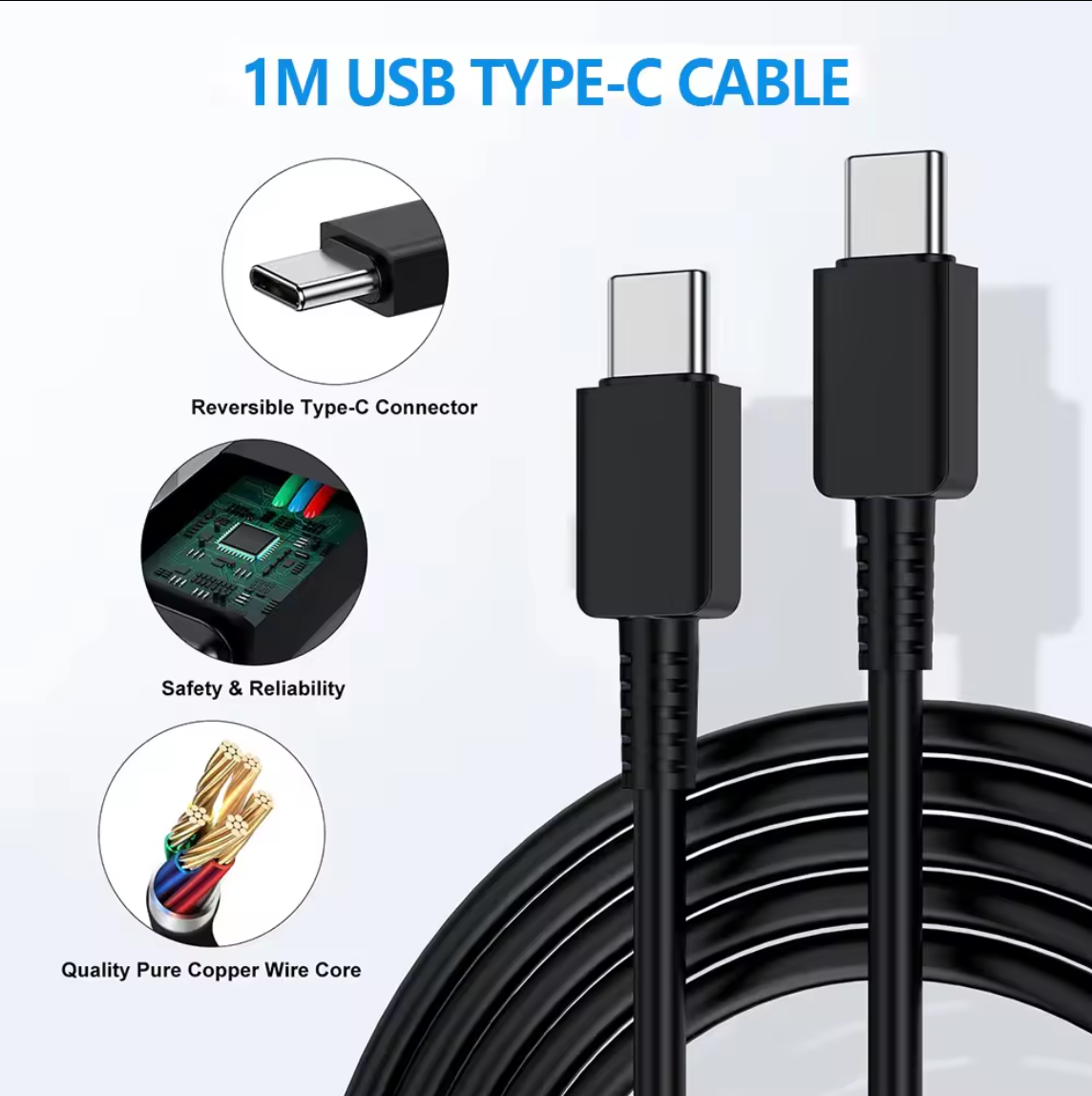 Dual C-Type Fast Charger for Android & iPhone - Rapid Charging Solution