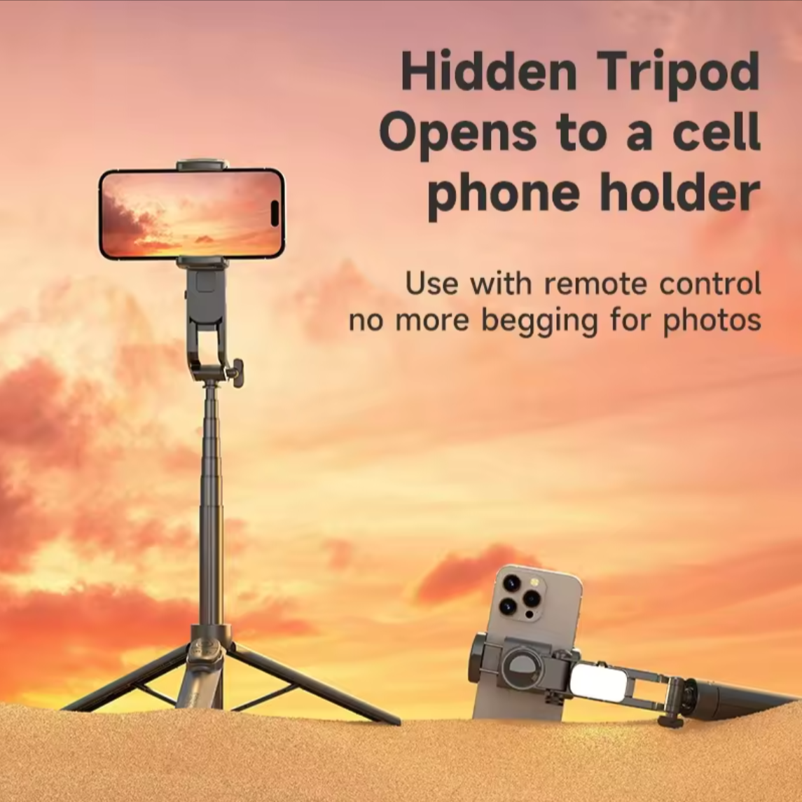 Single-Axis Stabilizer Bracket MINI Selfie Stick Tripod - Portable Handheld Gimbal for Smartphones