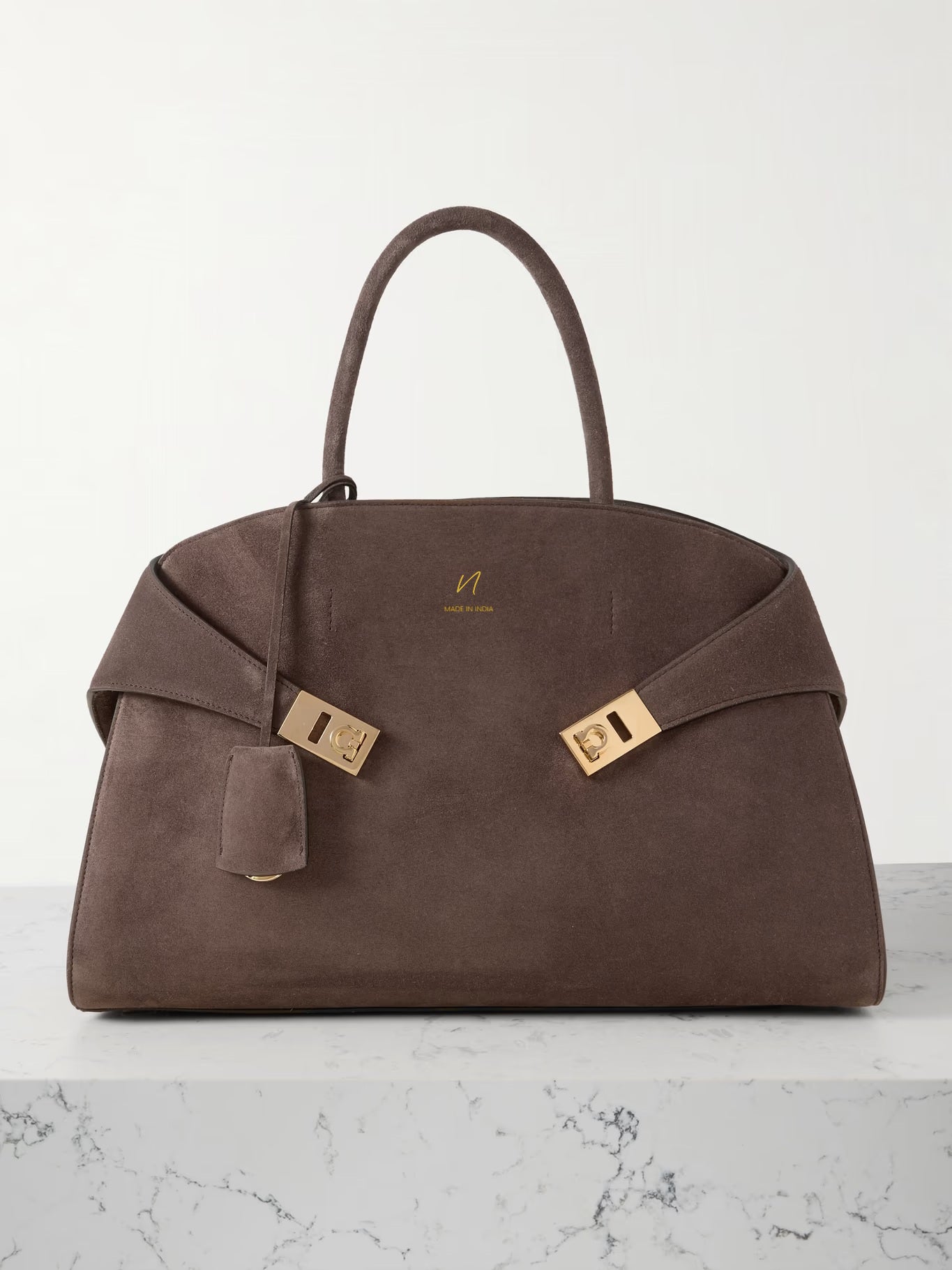 Luxury Suede Leather Handbag for Women – Designer Tote