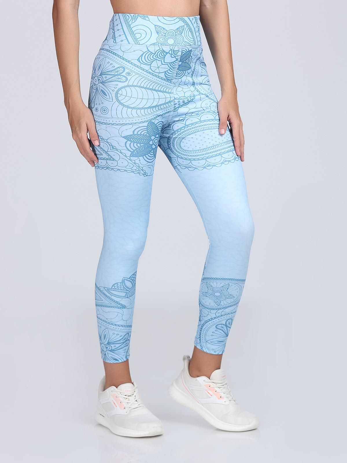 Women's 4-Way Lycra Stretch Yoga Pants with Dynamic Graphic Print – Unleash Bold Style and Flexibility!